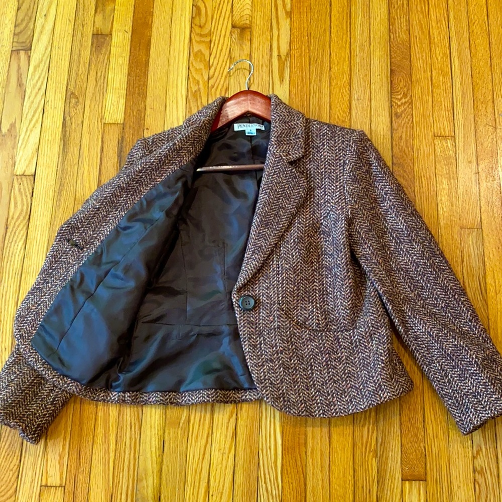 Pendleton Petite Mixed Wool Blazer - image 2